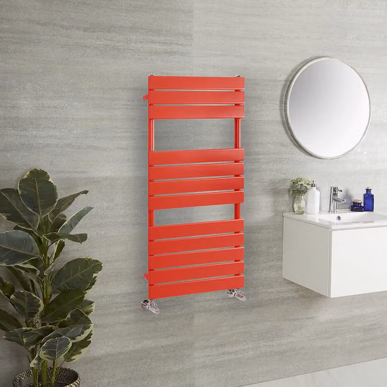 Scaldasalviette di Design - 1200mm x 450mm - Rosso (Siamese Red) - Lustro