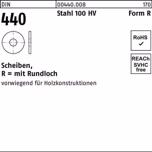 Dischi Reyher DIN 440 acciaio R 42 004400080420000 (25 pezzi)