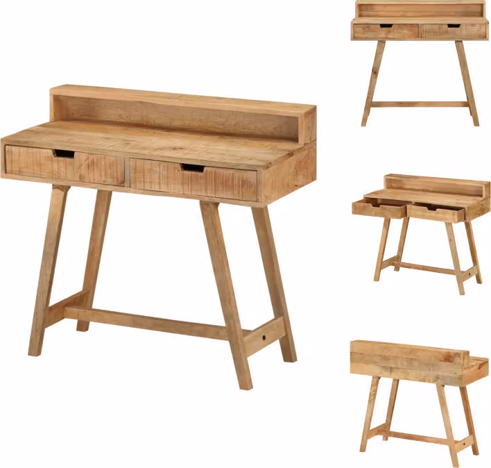 vidaXL Scrivania 100x45x90 cm Legno massiccio di mango grezzo - Scrivanie