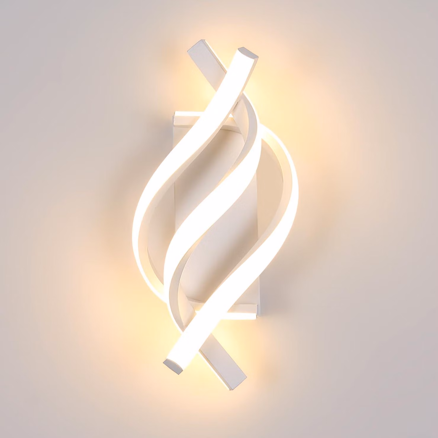 Lampada da parete LED moderna, illuminazione interna da 22W, 2500 lumen, ideale per camere da letto, luce calda 3000K, illuminazione da parete per soggiorni, corridoi e scale, colore bianco [Classe energetica E]