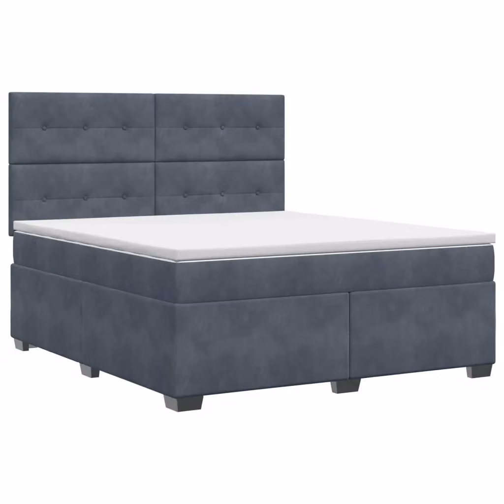 Letto box spring con materasso ibrido vidaXL in tessuto grigio scuro L/P: 140 x 190 cm – 2