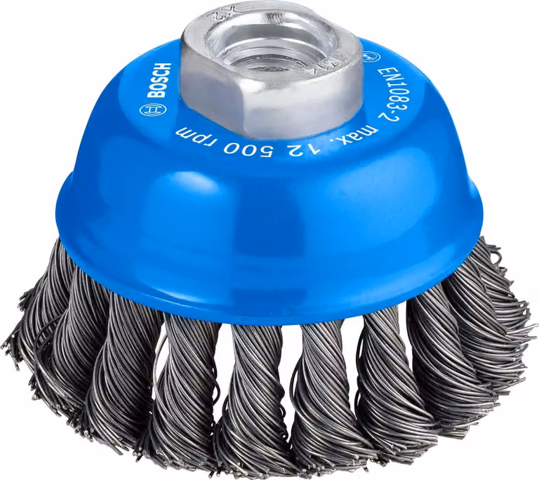 PRO Spazzola a tazza pesante in metallo, 75 x 0,5 mm, filettatura