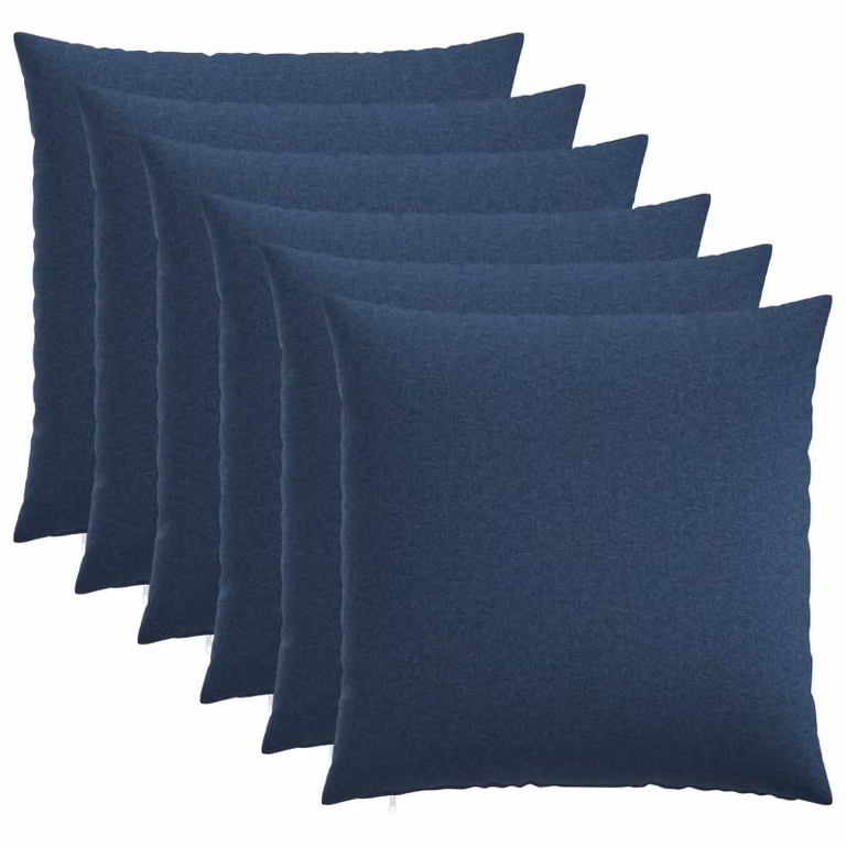 Set di 6 federe vidaXL HEERLEN blu in poliestere, forma quadrata, 70 x 70 cm