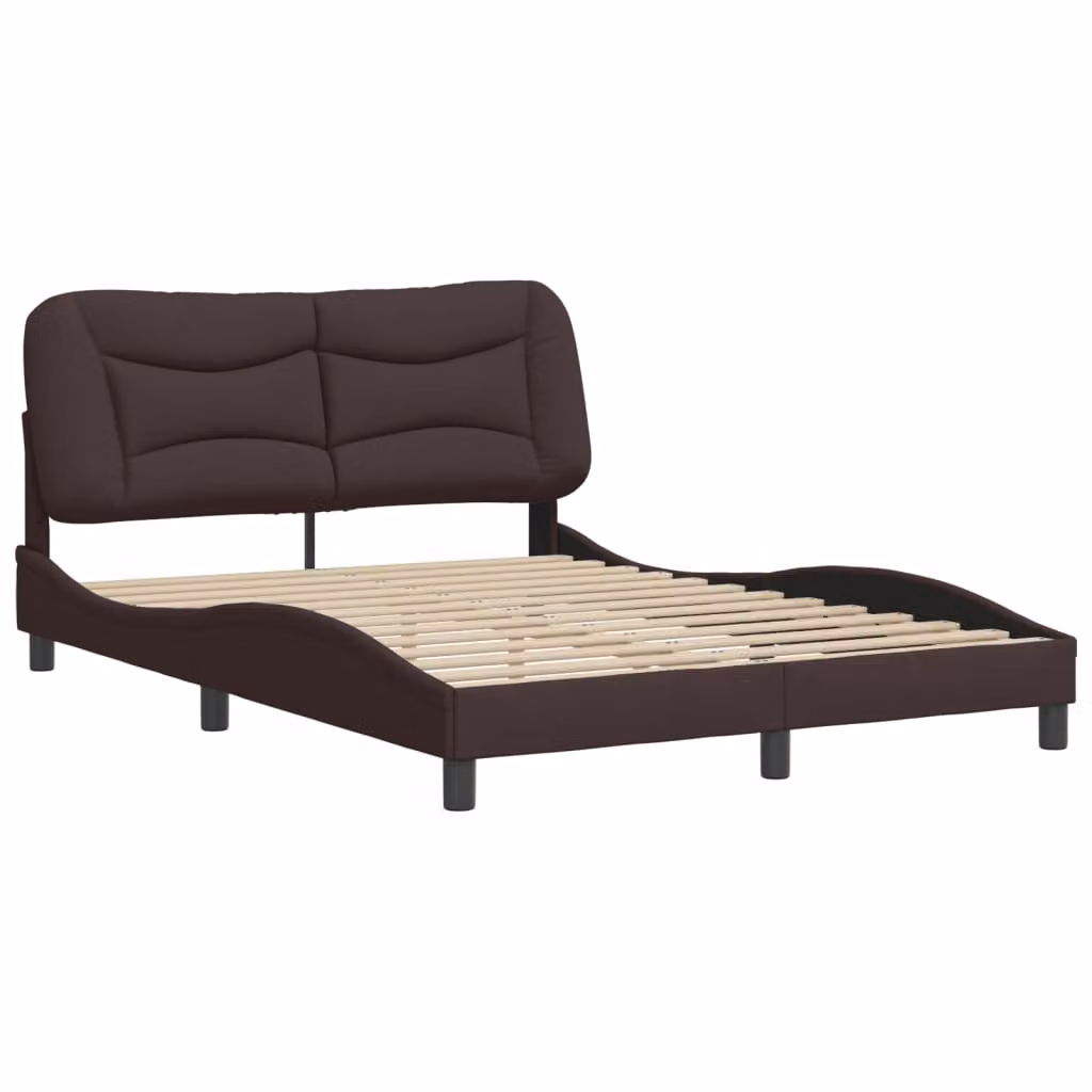 Giroletto senza Materasso Hvar Marrone Scuro 140x190 cm Tessuto