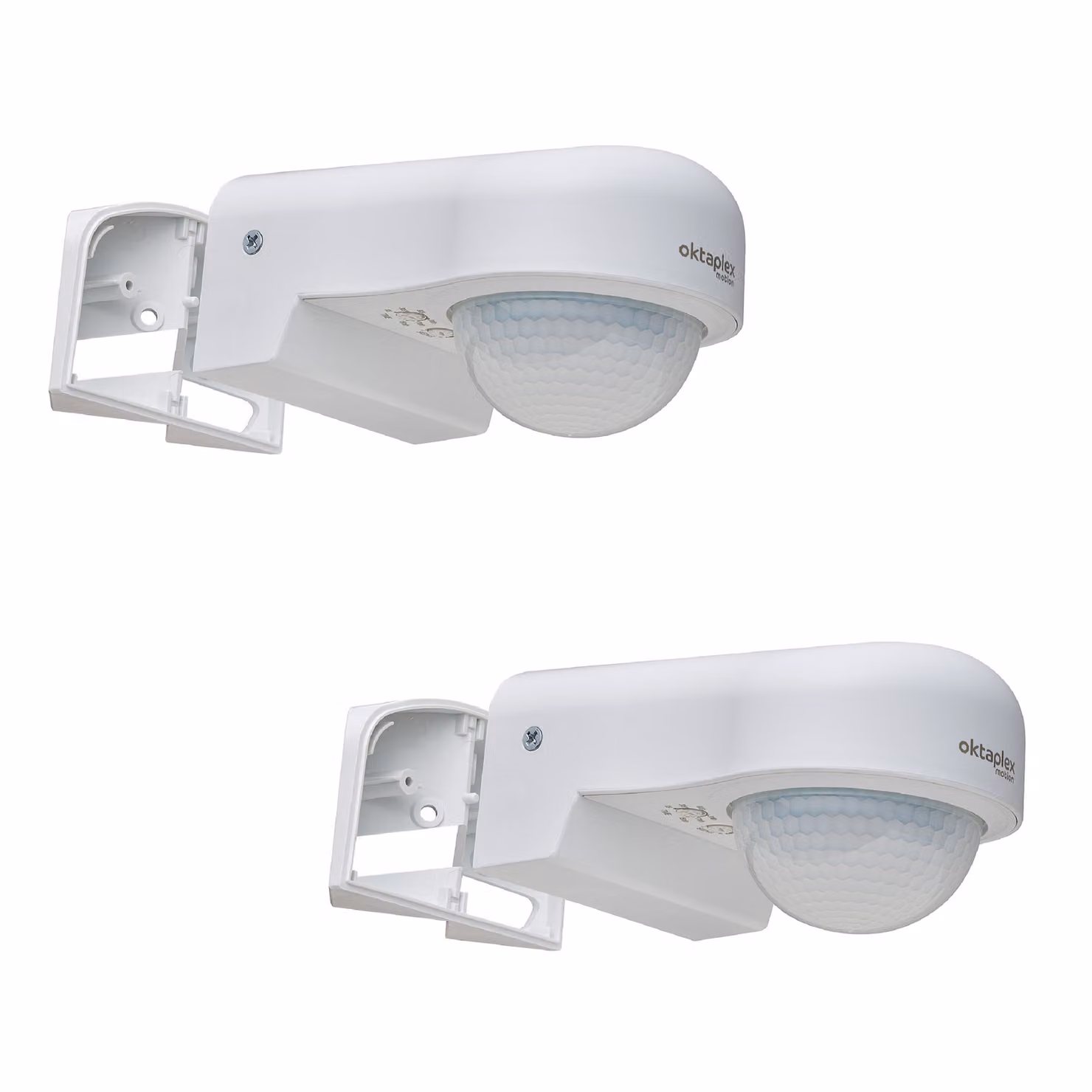 2x Oktaplex rilevatore di movimento IP65 sensore a infrarossi orientabile fino a 240° LED bianco da esterno adatto