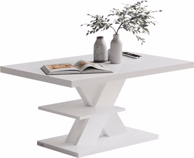 Tavolino rettangolare CASARIA bianco opaco L/P/H: 90 x 60 x 45 cm – 1