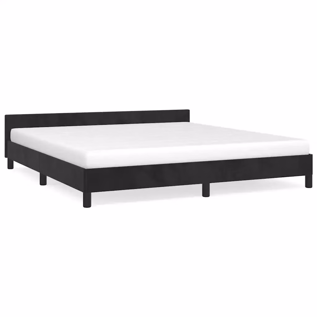 Struttura Letto Design Mania in Velluto Nero L/P/H: 160 x 200 x 166 cm – 2