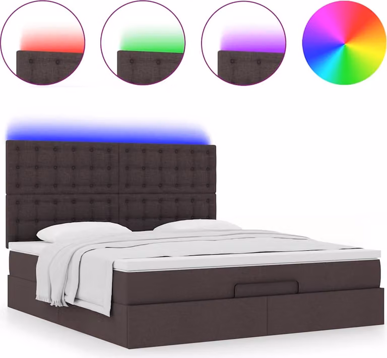 Struttura Letto Pouf con Materasso 160x200 cm in Tessuto