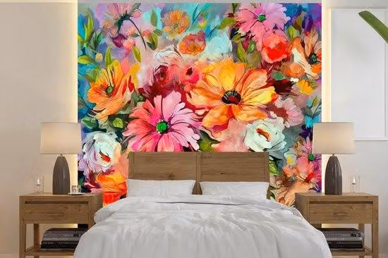 Carta da parati artistica, realizzata con tecnica pittorica a olio, larghezza 350 cm x altezza 350 cm