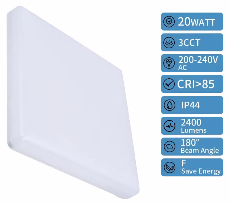 Lampada da soffitto, tecnologia LED, design versatile, 1 pezzo quadrato