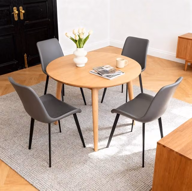 Sedia da pranzo 43 x 46 x 74 cm grigia - schienale ergonomico, set da 4