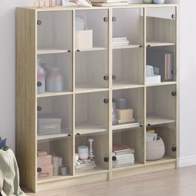 Libreria Ante-Scaffale per Libri-Mobile di Stoccaggio Rovere Sonoma 136x37x142 cm in Legno Multistrato 733793