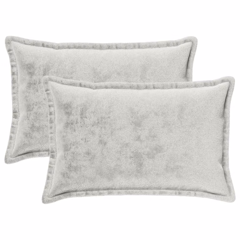 vidaXL Federa 2 pcs HOUTEN Grigio Chiaro 50 x 80 cm Flanella