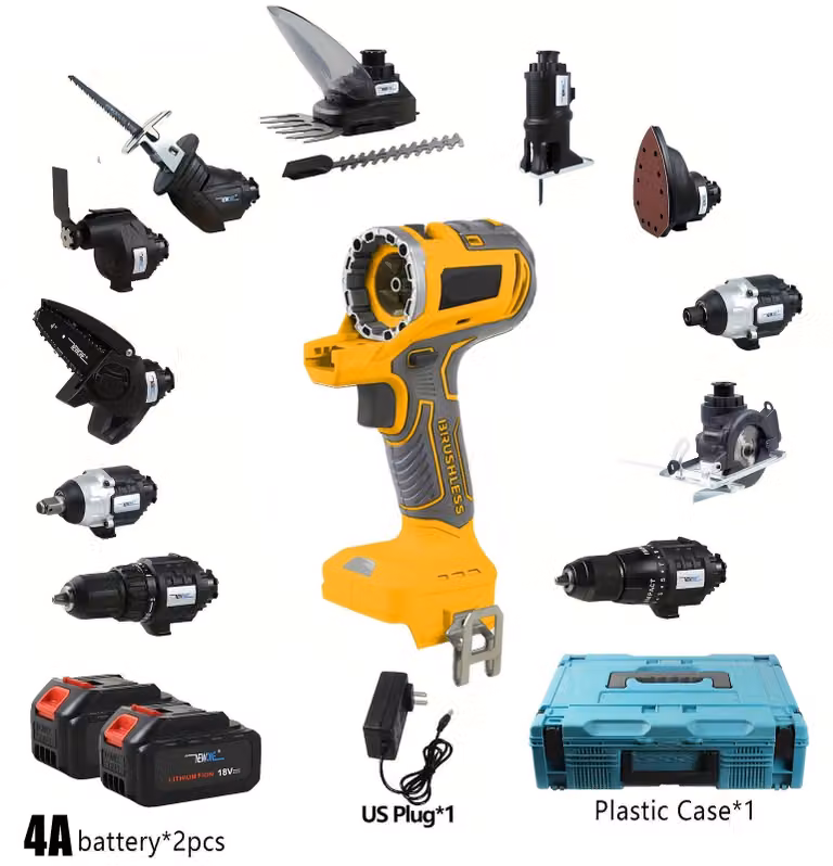 Set di batterie al litio da 18V - Alimentazione a batteria - Set di utensili senza fili - Trapano avvitatore a percussione - Seghetto alternativo
