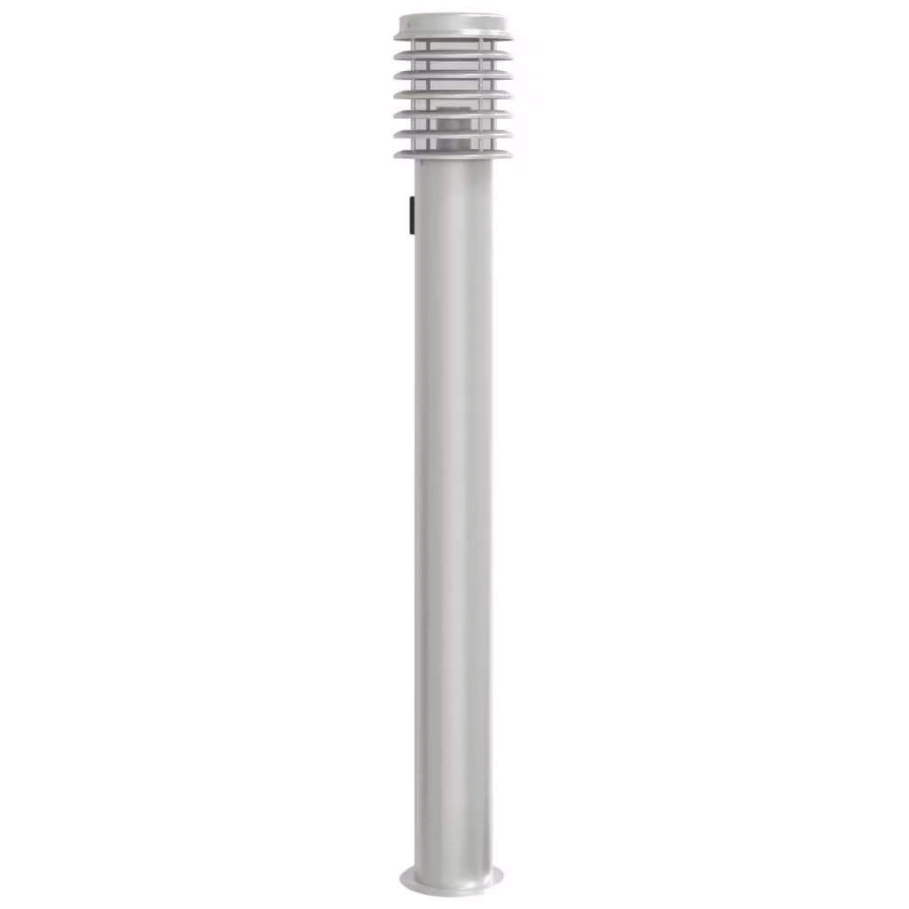 Lampada da Terra per Esterni Presa Argento 110 cm in Acciaio