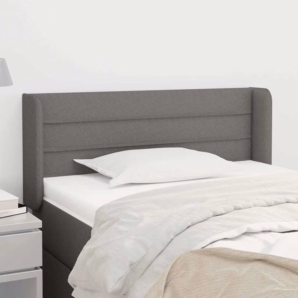 Testiera ad orecchio vidaXL in tessuto grigio scuro L: 103 cm, P: 16 cm, H: 78-88 cm
