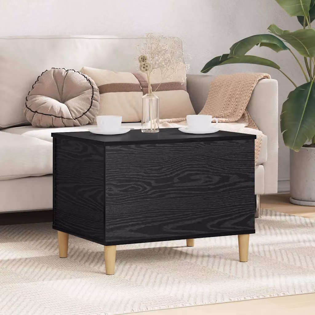 Armadio da Notte vidaXL in Stile Rustico Rovere e Nero L/P/H: 60 x 44,5 x 45 cm
