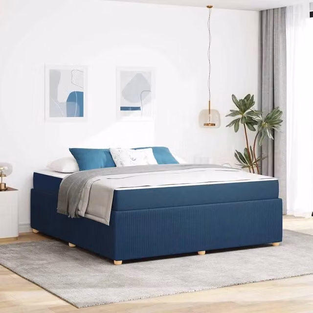 Struttura letto imbottita vidaXL in tessuto blu L: 180 cm, P: 200 cm, H: 66 cm – 1