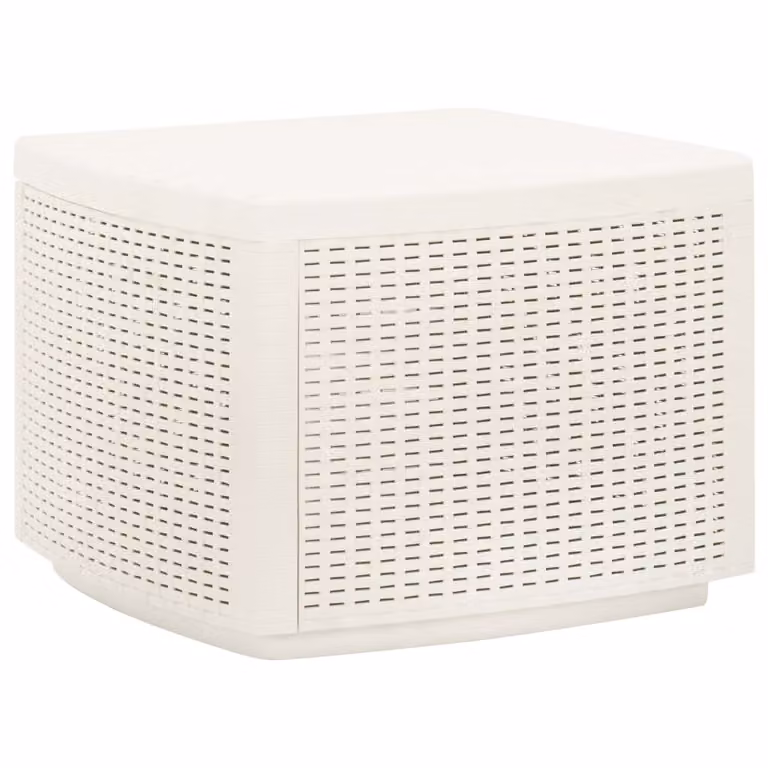 The Living Store Tavolo da giardino bianco 53x53x40 cm in plastica