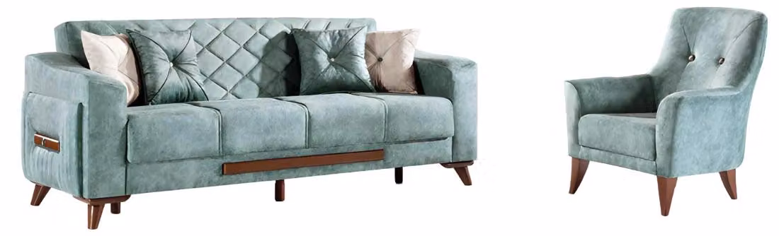 Sofagarnitur 3+1 Sitzer Sofa Sessel Garnituren Sofas Polster Stoff Textil