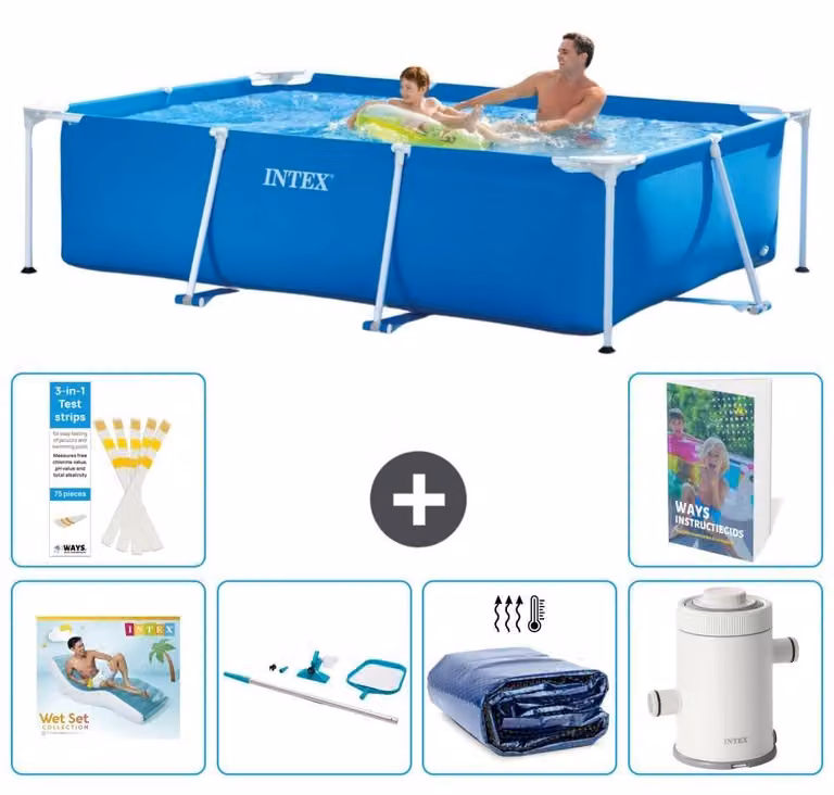 Piscina fuori terra rettangolare - 260x160x65 cm - composta da 5 elementi, modello S96
