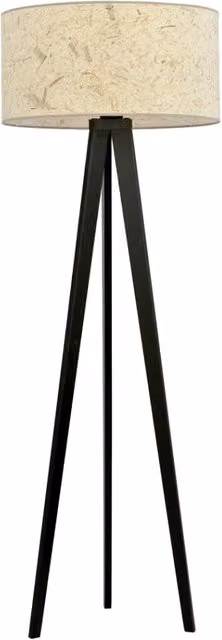 Lampada da terra Emibig Aston con treppiede in sughero, disponibile in beige o nero, Altezza: 150 cm