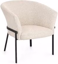 Poltrona Puka moderna con braccioli in tessuto beige per il tuo living