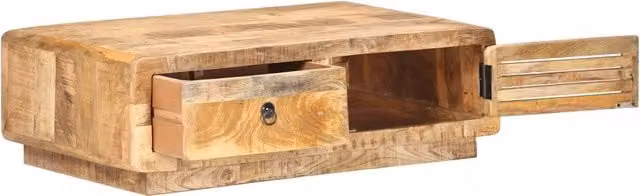 Tavolino da Salotto 90x60x29 cm in Legno di Mango Grezzo 320458