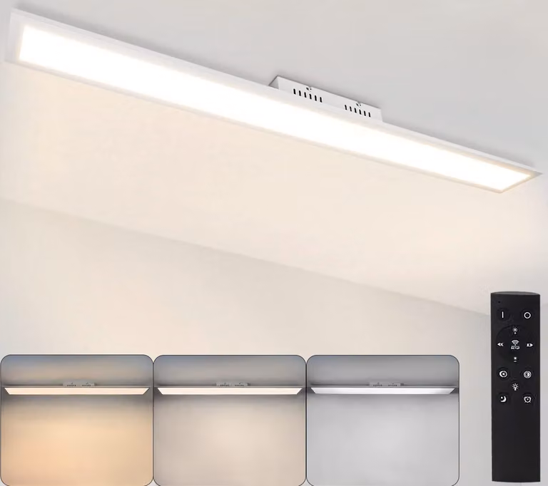 ZMH LED plafoniera pannello dimmerabile 120x15 cm con telecomando 42W pannello da soffitto lampada da soggiorno 3360lm moderna luce notturna lampada da camera da letto