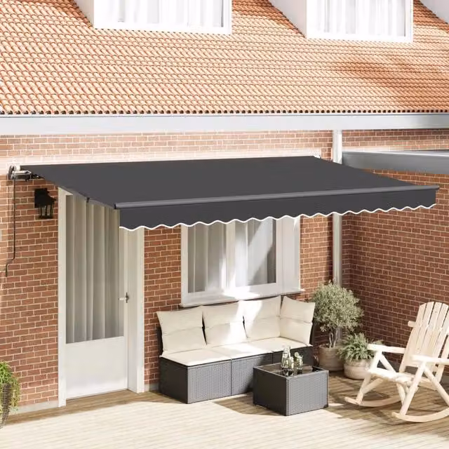 Tenda retrattile Antracite 350 x 200 cm Tessuto 3329652