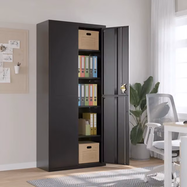 Armadio Classificatore Nero 90x40x200 cm in Acciaio 339762