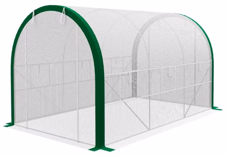 Serra a tunnel – Serra accessibile con porte a rullo e finestre di ventilazione | Colore: Bianco | Dimensioni: 210x358x210 cm