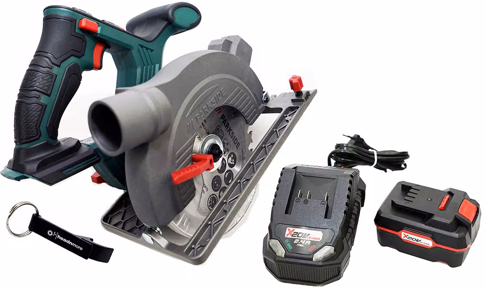 PARKSIDE® Sega circolare a batteria da 20 V PHKSA 20-Li / incl. batteria (4 Ah) e caricabatteria (2,4 A)