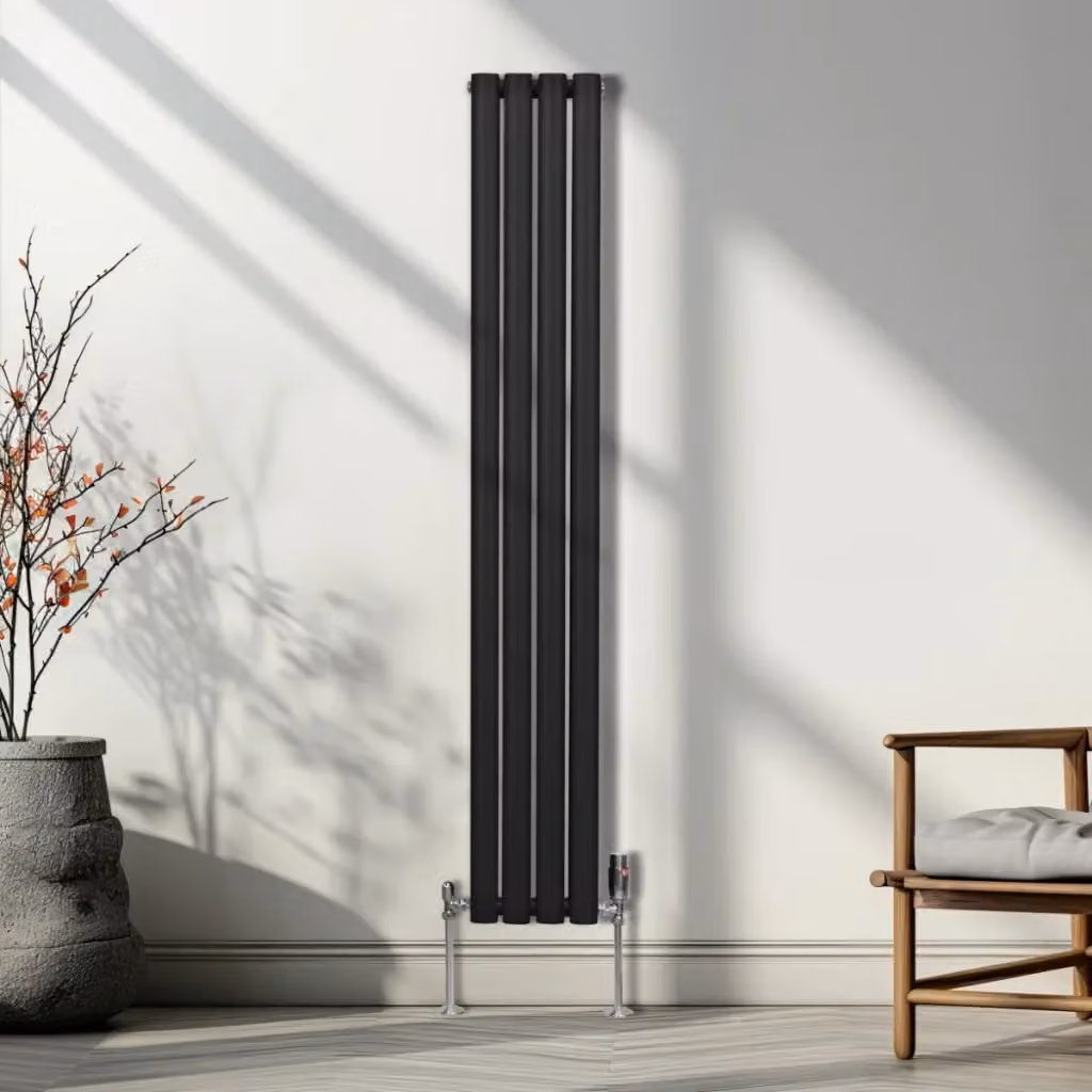 Radiatore a colonna ovale in acciaio Monster Shop Nero H: 160 cm, L: 24 cm – 2
