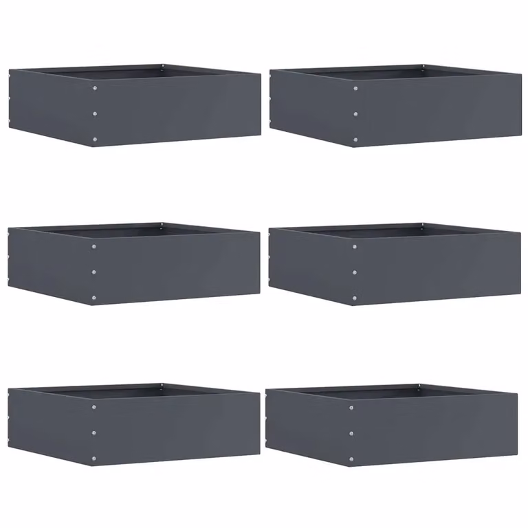 Set di 6 bordure per prato vidaXL in acciaio colore antracite L/P/H: 40 x 40 x 13 cm