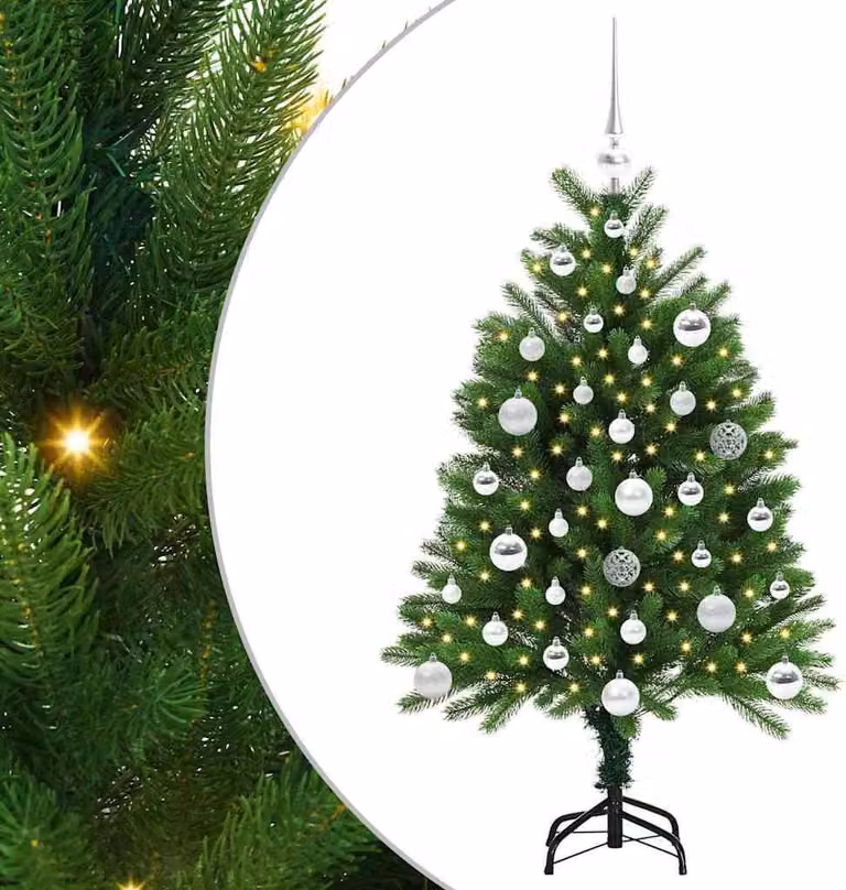 Albero di Natale con 150 LED con supporto Verde 120 cm PE