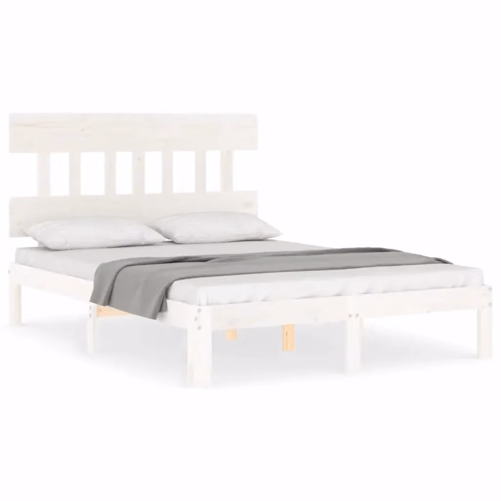 Giroletto vidaXL in legno massello di pino bianco con doghe piatte fissate L/P: 120 x 200 cm – 2