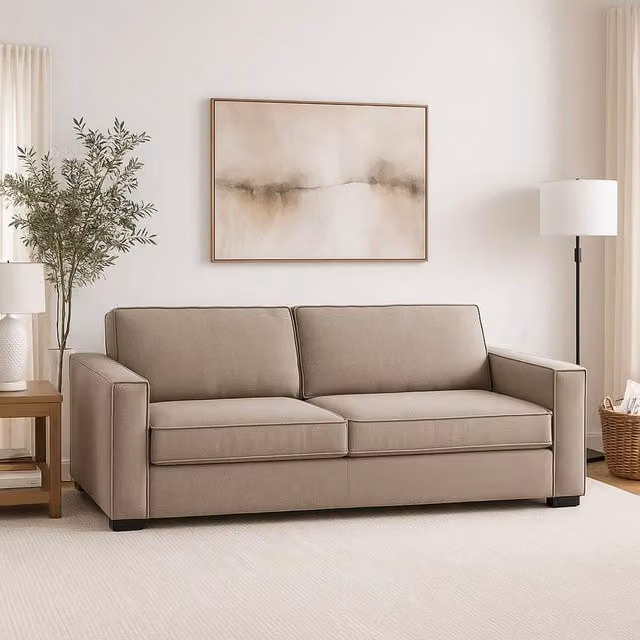 Divano a 2 posti Ayramah TALAMO ITALIA in tessuto beige per soggiorno, L: 180 cm, H: 90 cm, P: 95 cm – 1