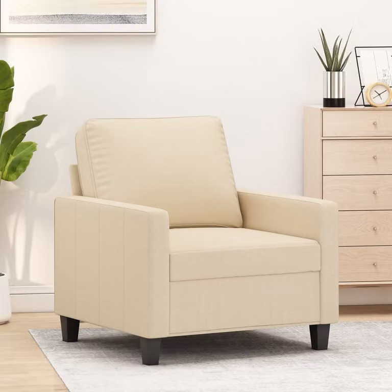 Maison Exclusive - Poltrona crema, 60 cm, rivestita in tessuto