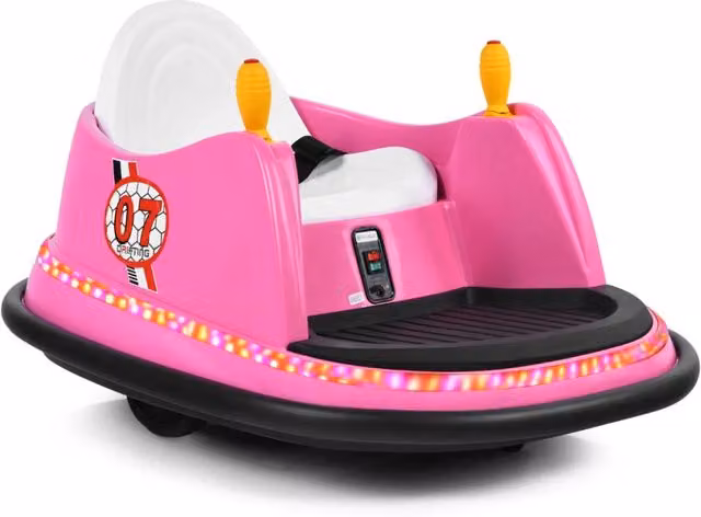Autoscontro elettrica interattiva per bambini in polipropilene e metallo, colore rosa, L: 75 cm, P: 57 cm, H: 42 cm