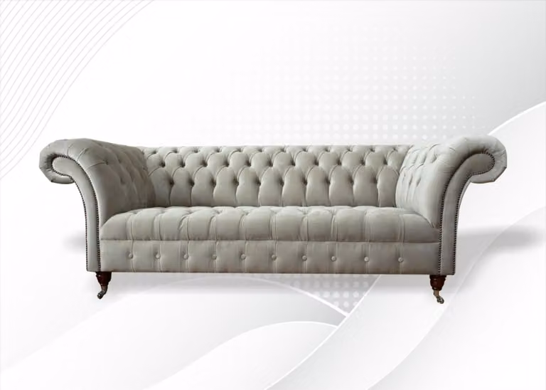 Chesterfield 3Sitzer Creme Wohnzimmer Modern Design Couchen Sofa Kreative