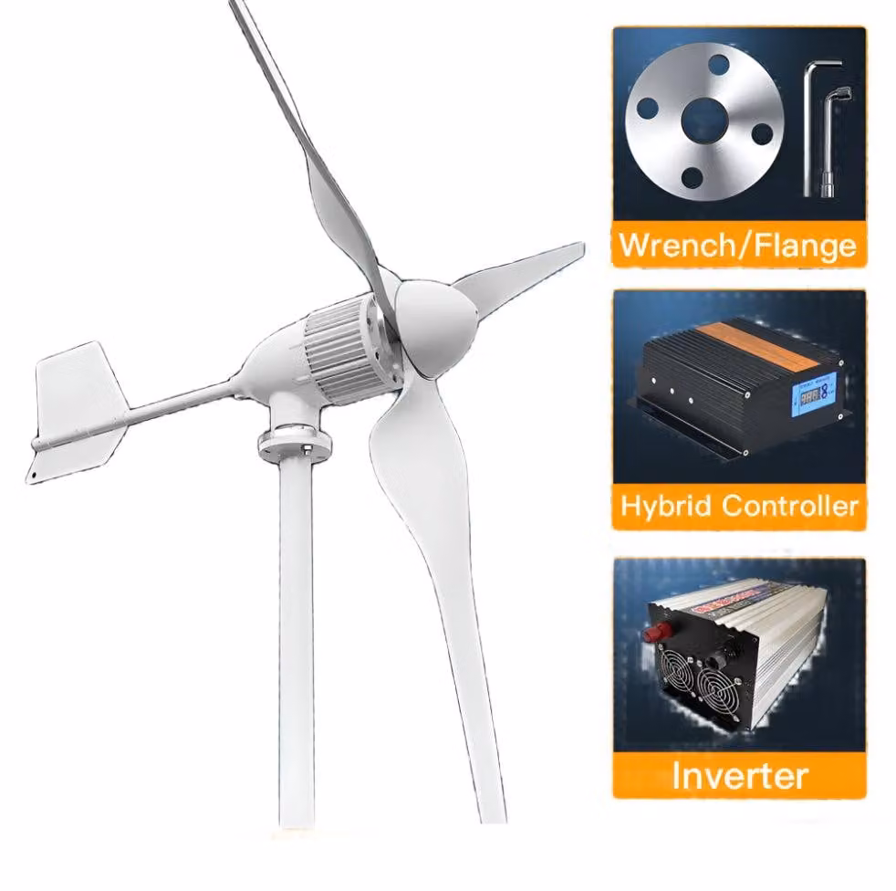 Turbina eolica - Asse orizzontale - Generatore eolico da 6 kW - Sistema di energia eolica - Energia sostenibile