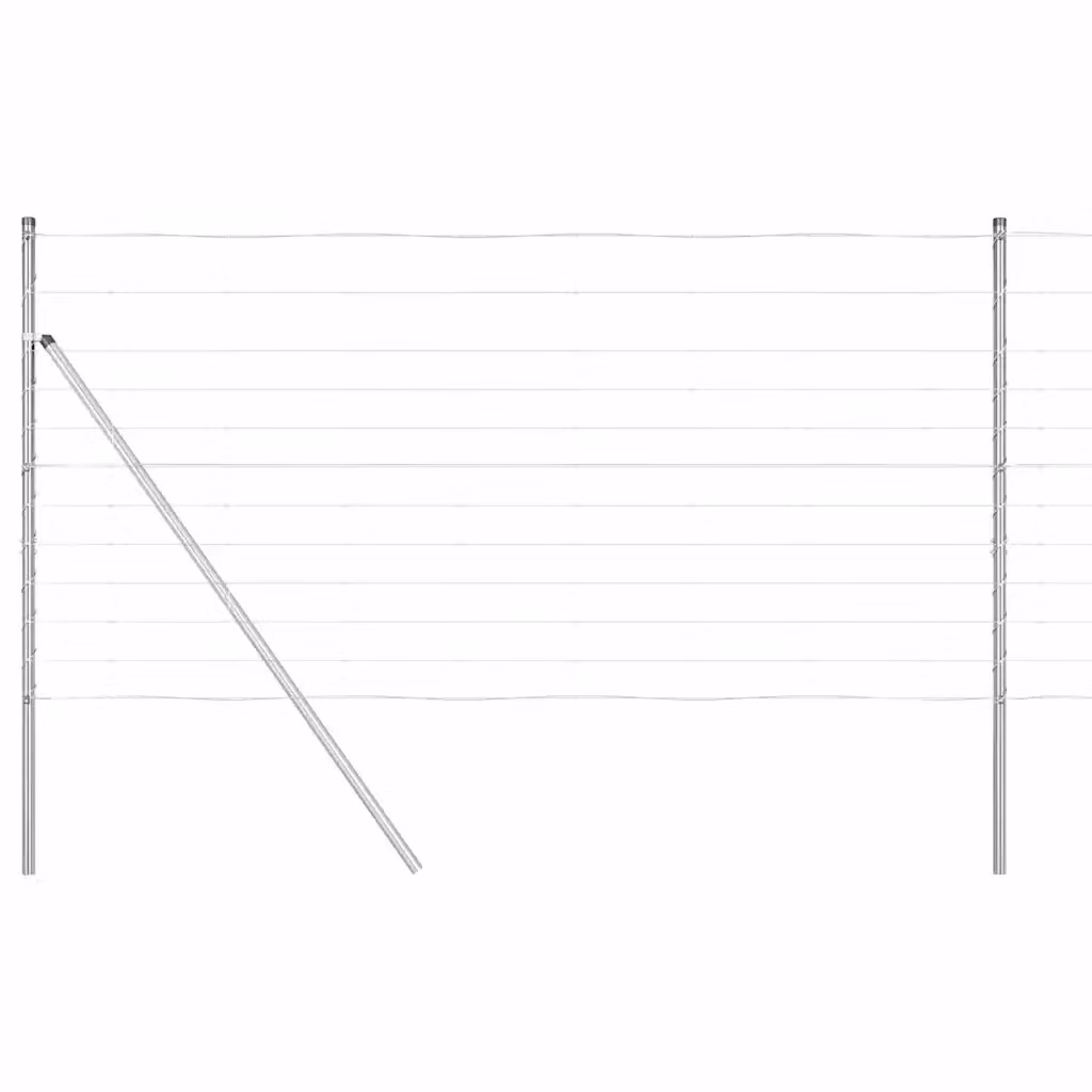 Recinzione metallica saldata vidaXL in acciaio zincato argento per fissaggio a terra L: 120 cm, H: 50 cm, P: 30 cm – 2