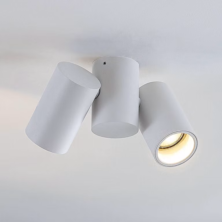 Plafoniera soffitto Gesina Arcchio, dimmerabile, Bianco / Opale, Soggiorno / Sala da pranzo, Alluminio, Moderno, Plafoniera