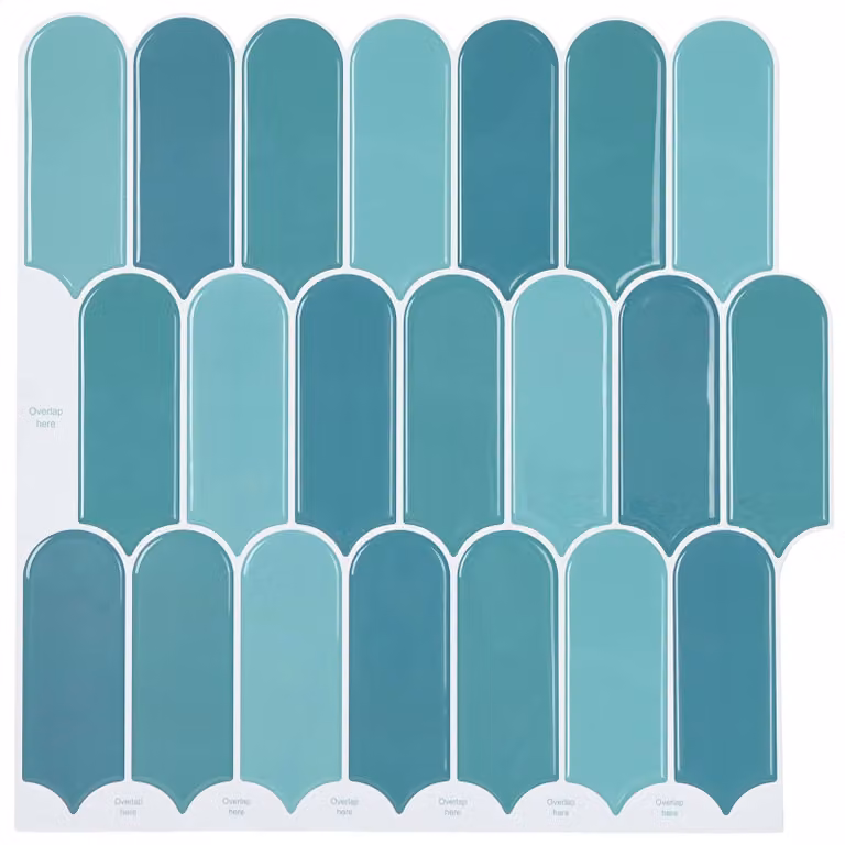 Set di 20 piastrelle vidaXL Piuma in plastica blu, dimensioni: 30 x 30 cm