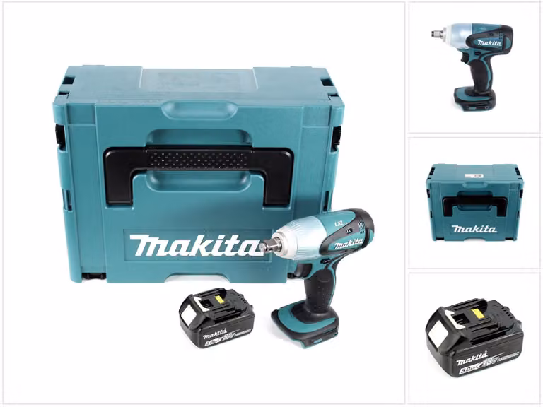 Makita DTW 251 T1J 18V Trapano avvitatore ad impulso a batteria 230 Nm in valigetta + 1x Batteria BL 1850 5,0 Ah