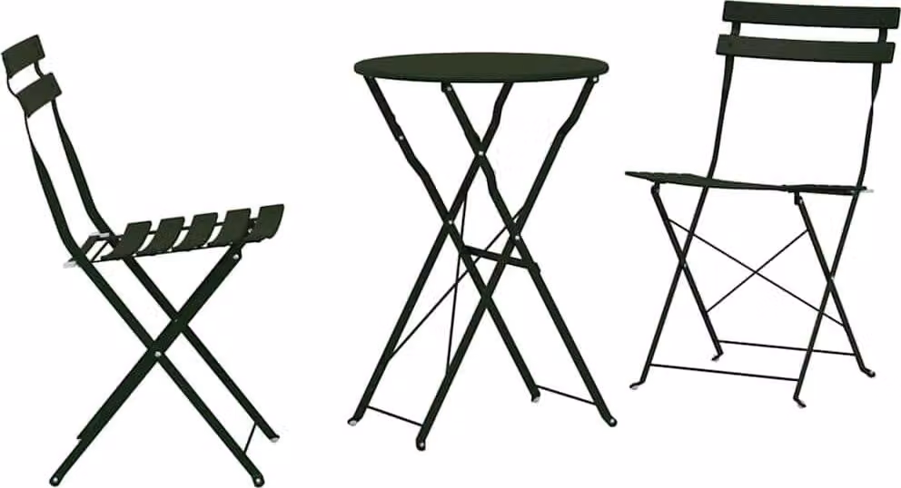 Set Bistro Pieghevole 3 pcs Foresta Acciaio