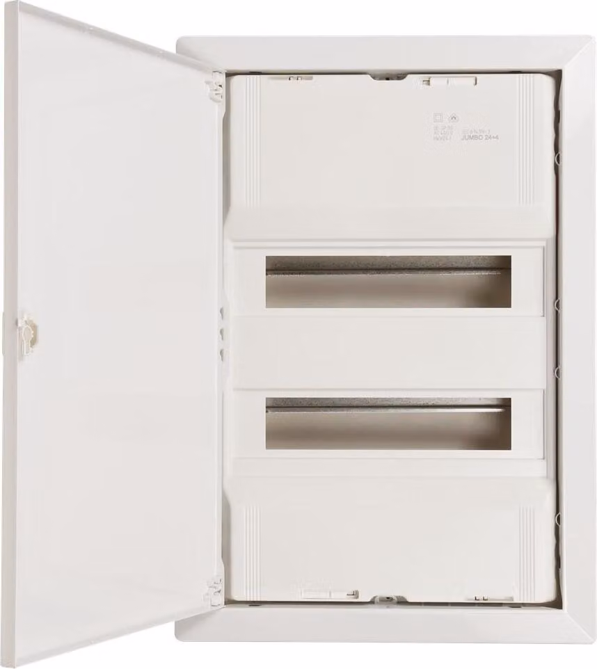 Quadro di distribuzione piccolo da parete/incasso, 2 file, 24+4 moduli, morsettiera a innesto