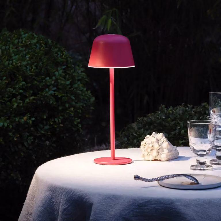 OSRAM lampada LED da tavolo ricaricabile ENDURA STYLE magenta 30 cm IP44 CCT STYLE, dimmerabile, Violetto / Fucsia / Rosa, Alluminio, Moderno