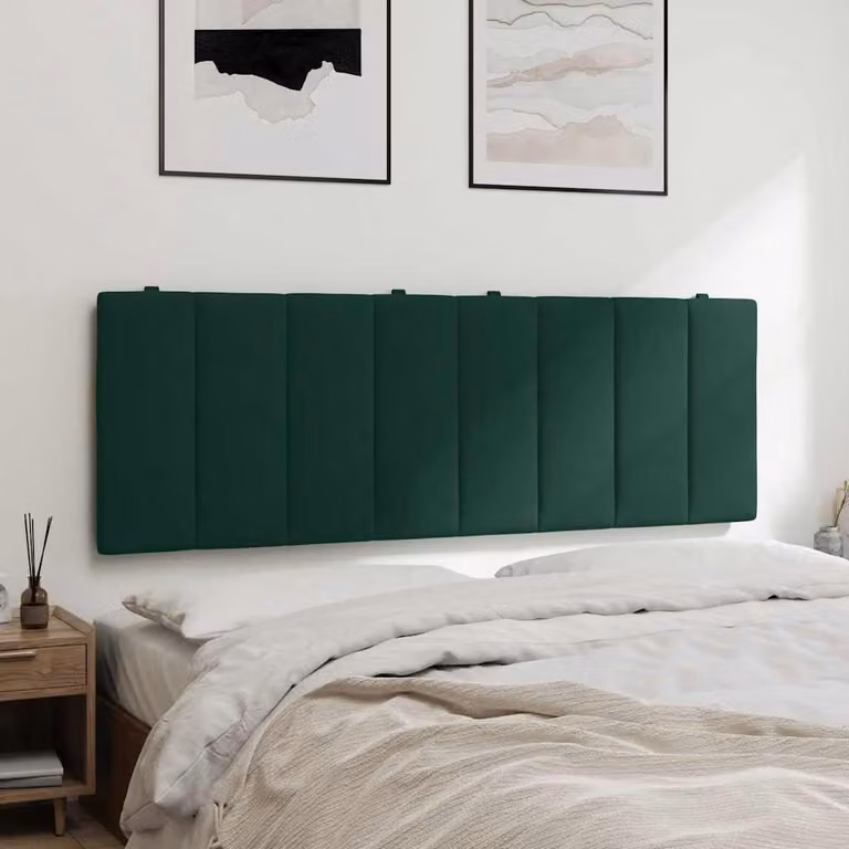 Cuscino Testiera vidaXL Hanko in Velluto Verde Scuro, Larghezza: 140 cm